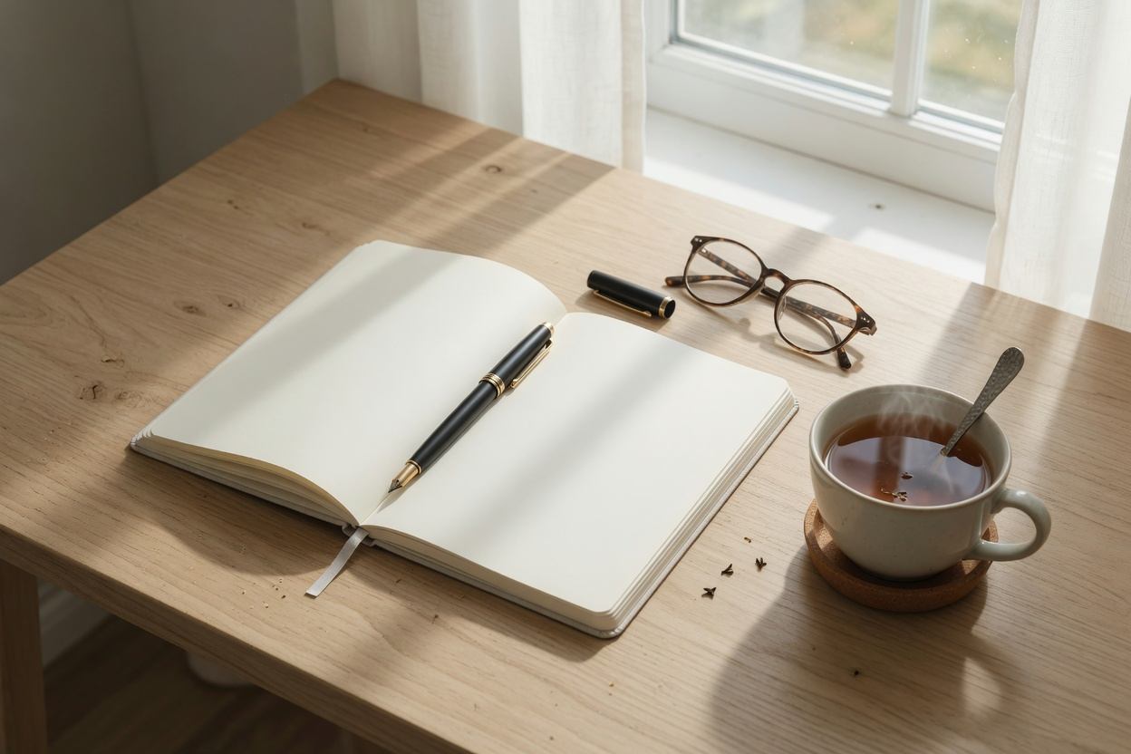 A notebook ready for notes
